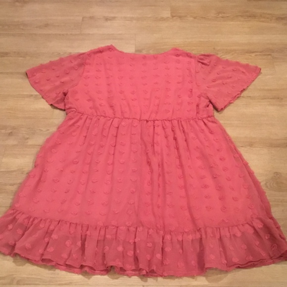 Women’s Plus Size Swiss Dot Chiffon Midi A Line Cocktail Dress - Picture 8 of 8